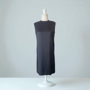 CELINE 100% Silk Minimalist Timeless Luxury Sleveless Shift Dress Sz 40 US 6